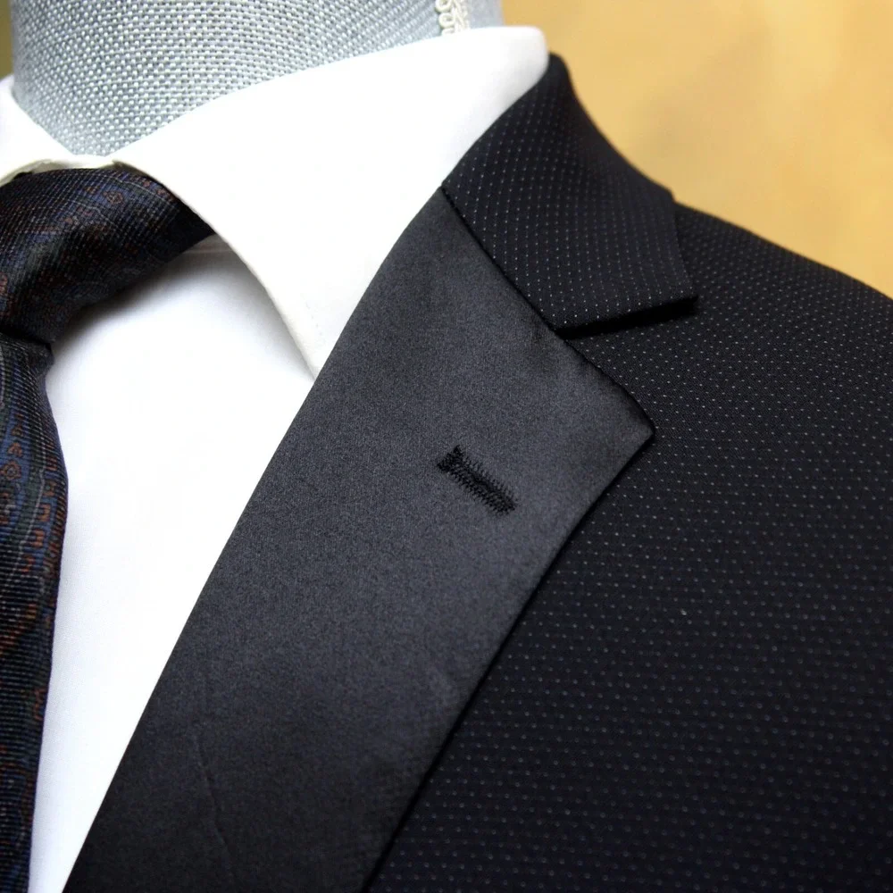 Jos A Bank Men's Dinner Jacket Blazer Black Tailored Fit 40R Wool Blend C070551‎